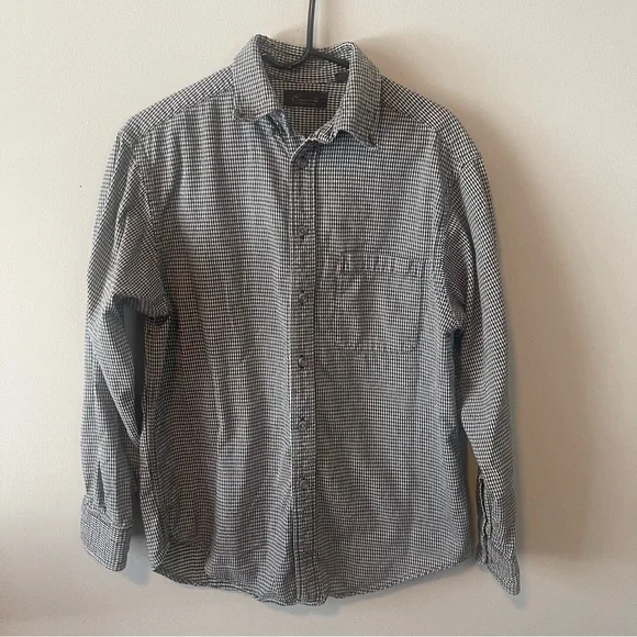 Casuals heavy cotton flannel Houndstooth button down shirt medium - Picture 1 of 11